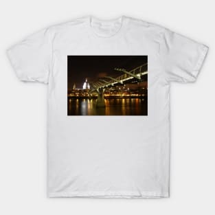 Millenium Bridge and St Paul`s Cathedral, London T-Shirt